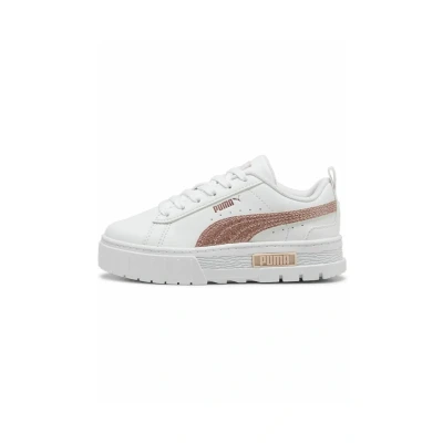 Image of Puma Mayze Glitter Trainers for kids, Size: 9.5K, White rose gold shoes