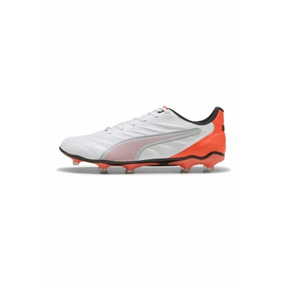 Image of Puma Unisex&#039;s King Pro Fg/Ag Soccer Shoe, White Silver Glowing Red, 7 UK