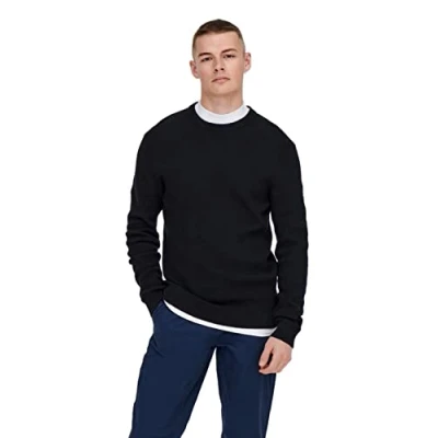 Image of Only &amp; Sons Onsphil CREW Jumper, Men&#039;s, Size: XS, Dark navy