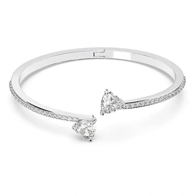 Image of Swarovski Attract Soul bangle, Heart, White, Rhodium plated