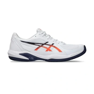 Image of Asics Solution Swift FF 2 Clay court tennis shoes, Men&#039;s, Size: 10.5, White/nova orange shoes