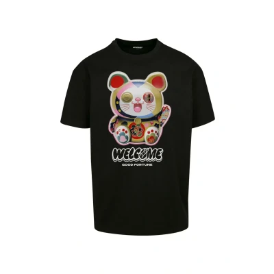 Image of Mister Tee Men&#039;s Welcome Cat Heavy Oversize T Shirt, Black, XS, XS