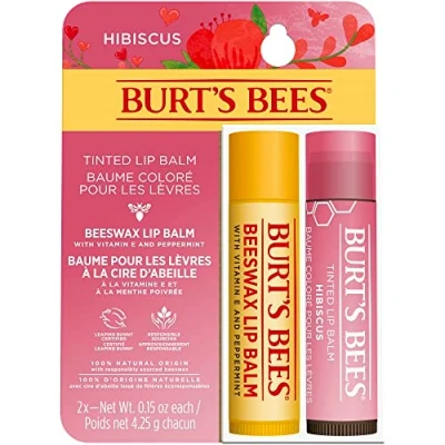 Image of Burt&#039;s Bees Beeswax Lip Balm and Hibiscus Tinted Duo Gift Set