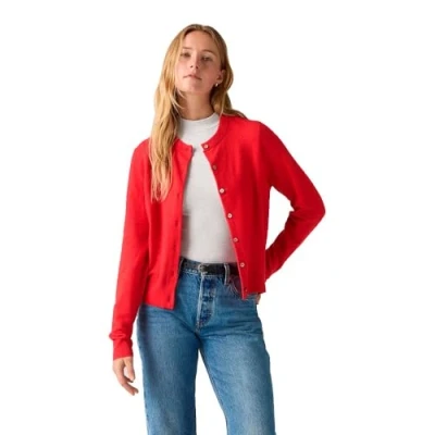 Image of Levi&#039;s Crewneck Cardigan, Women&#039;s, Size: Large, True red