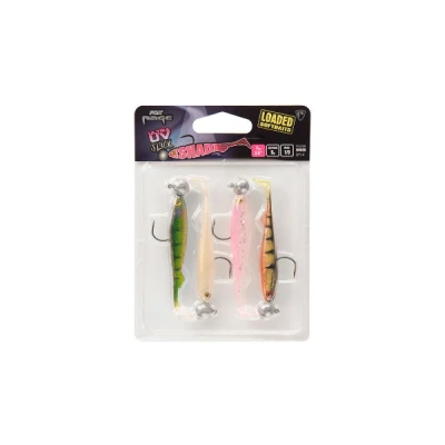 Image of Fox Rage UV Slick Shad Loaded 7 cm 5g 1/0 4 Mounted Rubber Fish for Bass Fishing, Shads Bass, Soft Baits