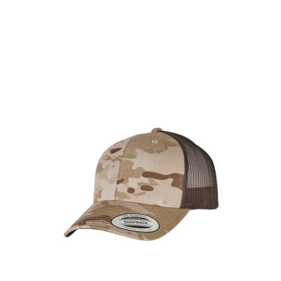 Image of Flexfit Retro Trucker Multicam Cap, Size: One Size, Arid/brown