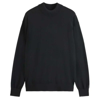 Image of Scotch &amp; Soda Men&#039;s Core Dropped Shoulder Mock Neck Pullover Sweater, Black, S