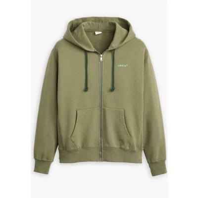 Image of Levi&#039;s Authentic FULL ZIP Zipup sweatshirt, Men&#039;s, Size: Small, Moss olive garment dye