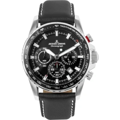 Image of Jacques Lemans Liverpool Chronograph watch, Men&#039;s, Size: One Size, Black