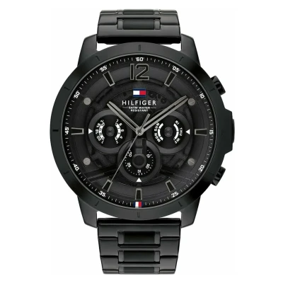 Image of Tommy Hilfiger Watch, Men&#039;s, Size: One Size, Schwarz