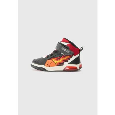 Image of Geox Light UP J INEK Hightop trainers for kids, Size: 5, Black/red shoes