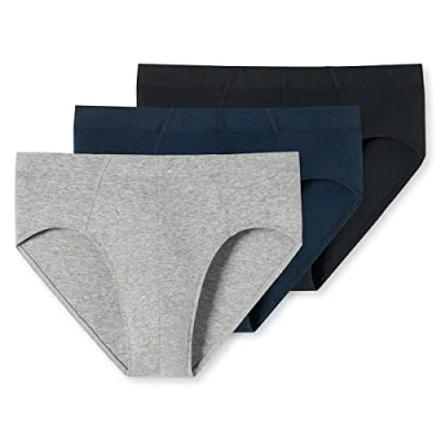Image of Schiesser Men&#039;s Underwear Briefs with Soft Waistband Organic Cotton 95/5 Pack of 3, Assorted_179572, M