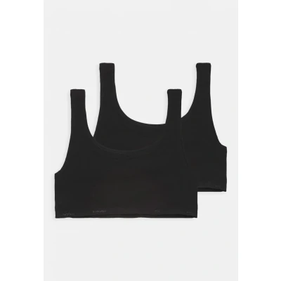 Image of Schiesser Organic Cotton 95/5 2 PACK Bustier for kids, Size: 8 9y, Schwarz