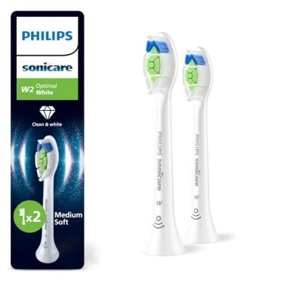 Image of Philips Sonicare W2 Optimal White, Genuine Replacement Toothbrush Heads, 2 Pack, HX6062/87