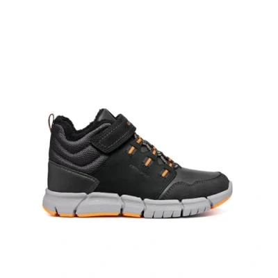 Image of Geox Flexyper BOY ABX Winter boots for kids, Size: 11K, Black/navy Leather and textile
