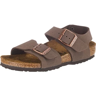 Image of Birkenstock NEW YORK Sandals for kids, Size: 10/10.5K, Mocha High quality imitation leather