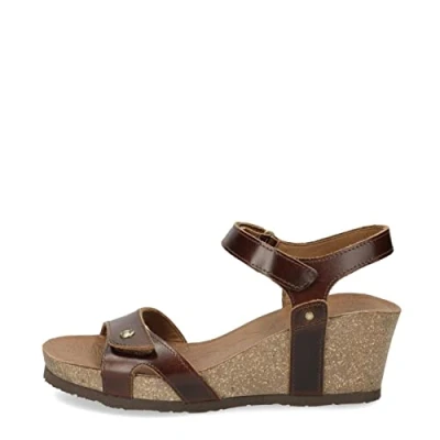 Image of Panama Jack Julia CLAY Platform sandals, Women&#039;s, Size: 5, Dark brown Leather