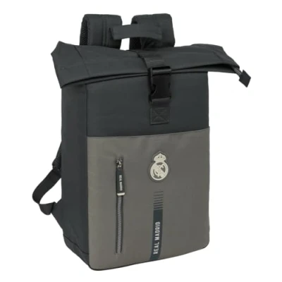Image of Real Madrid 3rd Team 24/25 Backpack with Flap for 15.6 Inch Laptop, Ideal Different Ages, Comfortable and Versatile, Quality Resistance, 28 x 13 42 cm, Grey, M, Casual, Casual