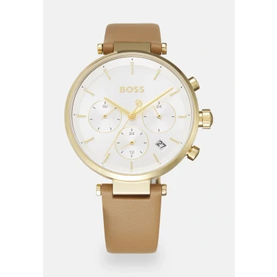 Image of BOSS Majesty Sport Chronograph watch brown/silvercoloured/white, Women&#039;s, Size: One Size, Brown/silver coloured/white