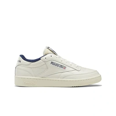 Image of Reebok Classic CLUB C 85 Vintage Unisex Trainers, Size: 4.5, Chalk/alabasterter/vector navy High quality imitation leather