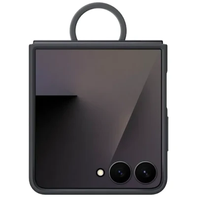 Image of Samsung Silicone 0Back Cover with Ring Black Galaxy Z Flip 7
