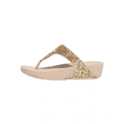 Image of Fitflop Women&#039;s Lulu Glitter Toe Thongs, Platino, 9 UK