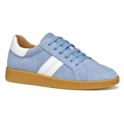 Image of Geox Meleda Trainers, Women&#039;s, Size: 6, Light blue/white leather and imitation