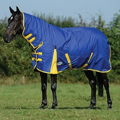 Image of Weatherbeeta ComFiTec Classic Combo Neck Medium 220g Blue/Lemon