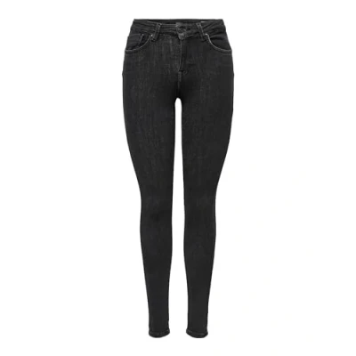 Image of ONLY Female Skinny Jeans ONLPOWER Mid Waist Fit Jeans, Grey (Medium Denim Medium Denim), M / 34L