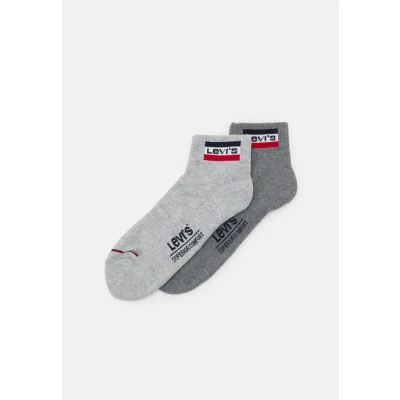 Image of Levi&#039;s MID CUT LOGO 2 PACK Socks, Size: 6 8, Grey combo
