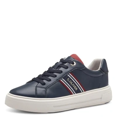 Image of s.Oliver Damen Sneaker flach mit Schnürsenkeln Freizeit, Blau (Navy), 37 EU