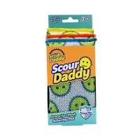 Image of Scrub Daddy Scour Daddy, Scourers Non Scratch Scrubbing Sponge, Scouring Pads, Kitchen Sponges for Dishes, Dishwashing Pan Scrubber, Cleaning Supplies, Dish Washing up, Pack of 3