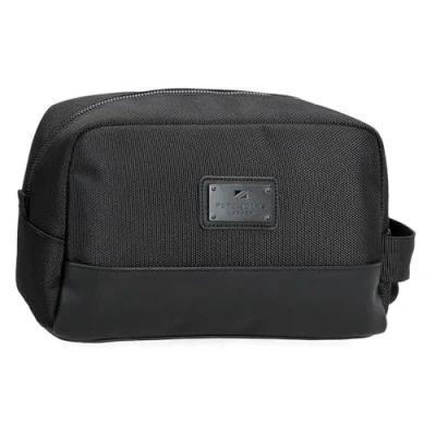 Image of Pepe Jeans Blackmore Nececer Adaptable Black 25x15x12cm Polyester with Faux Leather Details 4.5L by Joumma Bags, Black/White, One Size, Adaptable,