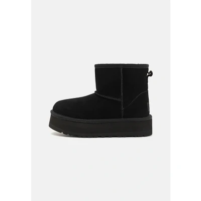 Image of UGG Classic MINI Platform Unisex ankle boots for kids, Size: 13K, Black Suede