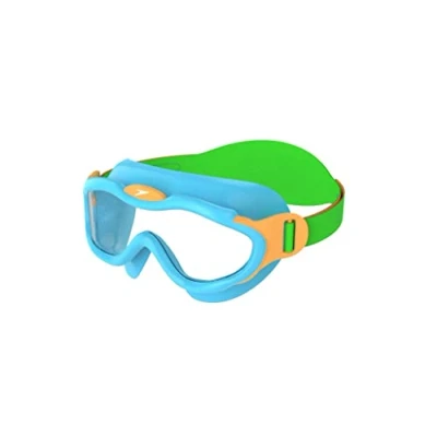 Image of Speedo Biofuse MASK Infant Unisex Goggles for kids, Size: One Size, Azure blue/fluo green/fluo orange/clear