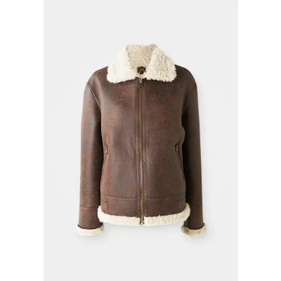 Image of Lee Aviator Jacket Faux leather jacket, Women&#039;s, Size: 4/6, Luxe brown