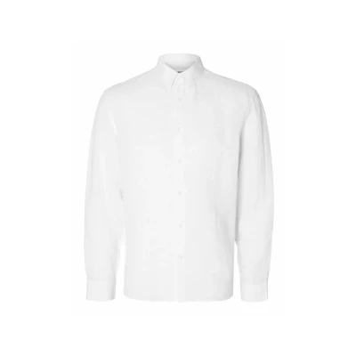 Image of SELECTED HOMME Men&#039;s Slhregkylian Linen Shirt Ls Classic Noos Long Sleeve, White, L
