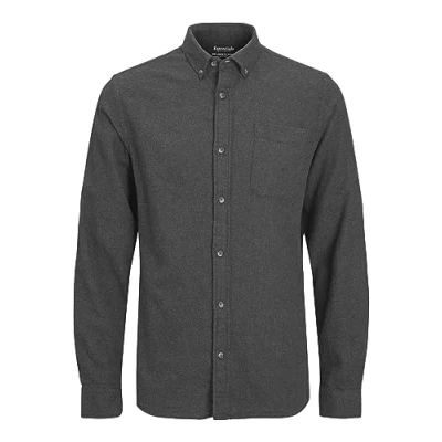 Image of Jack &amp; Jones Jjeclassic Melange LS SN Shirt, Men&#039;s, Size: XL, Dark grey