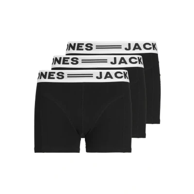 Image of JACK &amp; JONES Boy Boxershorts Boys Logo 3 Pack, Black (Black Detail: Black), 152