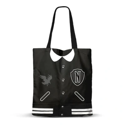 Image of Wednesday Varsity Shopping Bag, Black, 34 x 40 cm, One Size, Bag