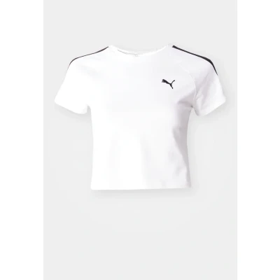 Image of Puma BABY TEE Print Tshirt, Women&#039;s, Size: XL, White