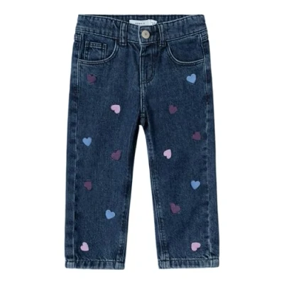 Image of Name it Nmfbella MOM Relaxed fit jeans for kids, Size: 5y, Dark blue denim