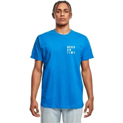 Image of Merchcode Never ON TIME TEE Print Tshirt, Size: Large, Blue