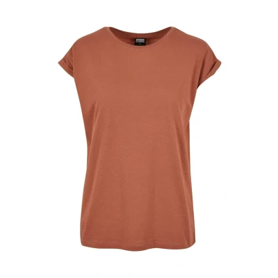 Image of Urban Classics Women&#039;s Ladies Extended Shoulder Tee T Shirt, Terracotta, S