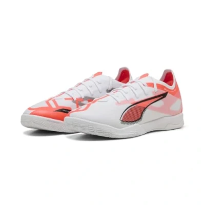 Image of Puma Ultra 5 Match IT Indoor football boots, Men&#039;s, Size: 13, White/black/glowing red Textile/synthetics