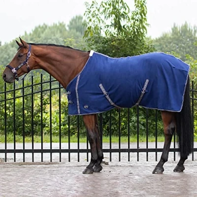 Image of QHP Fleece rug basic with cross surcingles