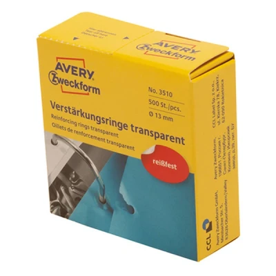 Image of Avery Zweckform 3508 Support Rings (Diameter of 13 mm) 500 Stück Transparent
