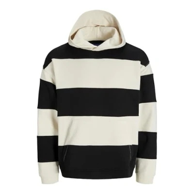 Image of JACK &amp; JONES Male Striped Hoodie, black, XS