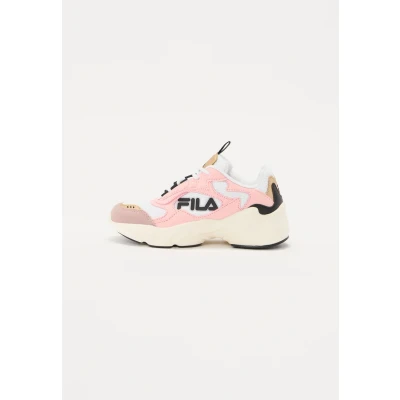 Image of Fila Collene LOGO Unisex Trainers for kids, Size: 11.5K, White/powder pink Textile/synthetics