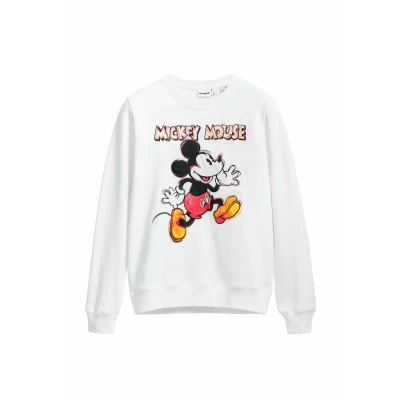 Image of Desigual Mickey Mouse Sweatshirt, Women&#039;s, Size: 14, White